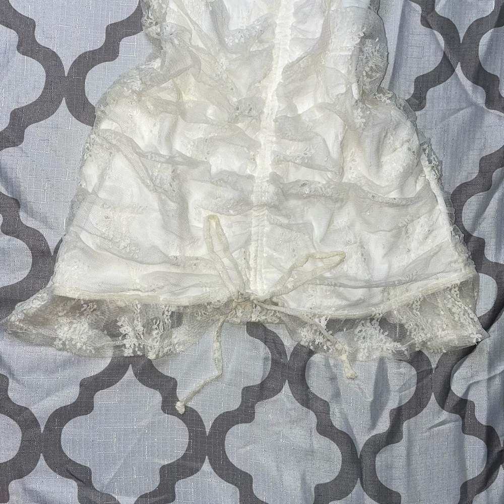 Windsor Ivory Lace Ruched Mini Dress - Picture 4 of 5
